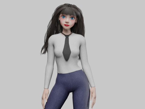 Teen Pretty Woman V38141 3D Model