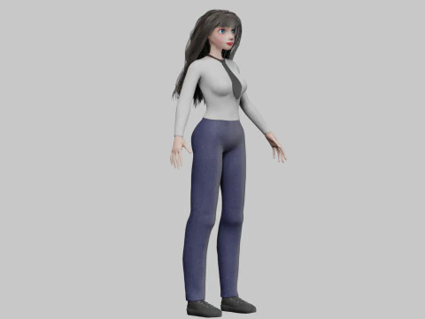 Teen Pretty Woman V38141 3D Model