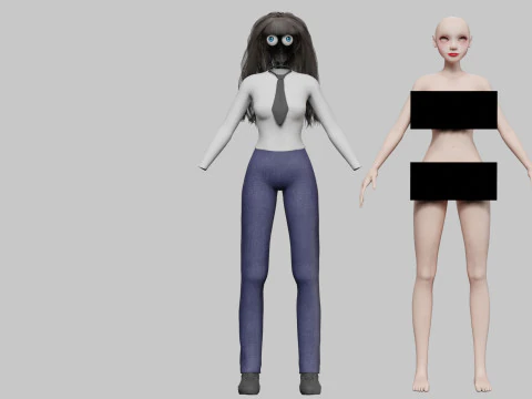 Teen Pretty Woman V38141 3D Model