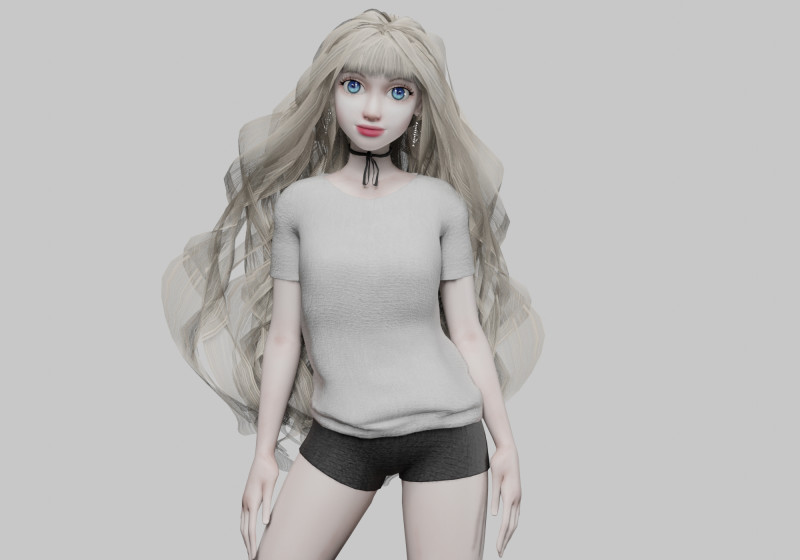 Giovane donna carina V38768 Modello 3D .c4d .max .obj .3ds .fbx .stl .blend 