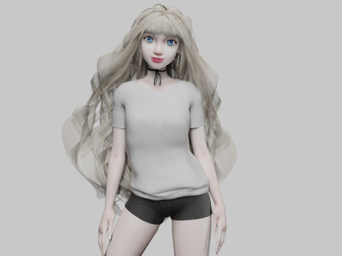 Young cute Woman V38768 Modèle 3D