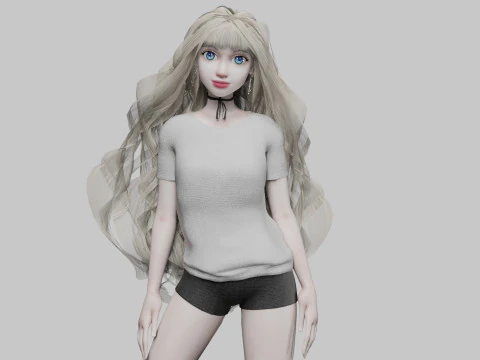 若いかわいい女性 V38768 3Dモデル