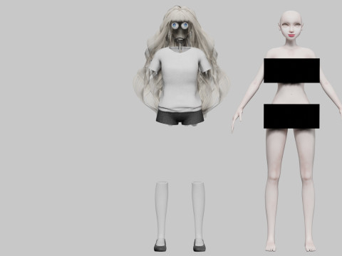 Giovane donna carina V38768 Modello 3D