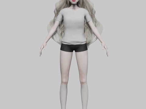 Giovane donna carina V38768 Modello 3D