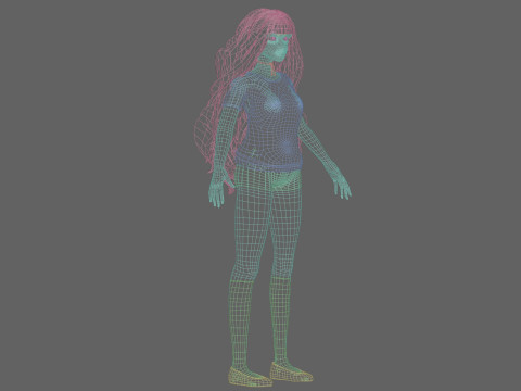 Giovane donna carina V38768 Modello 3D