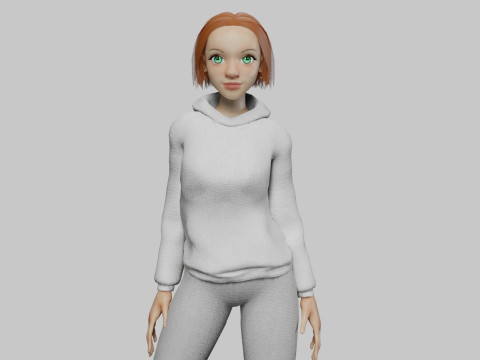 Basic Beautiful woman V32027 3D Model