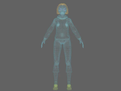 Basic Beautiful woman V32027 3D Model