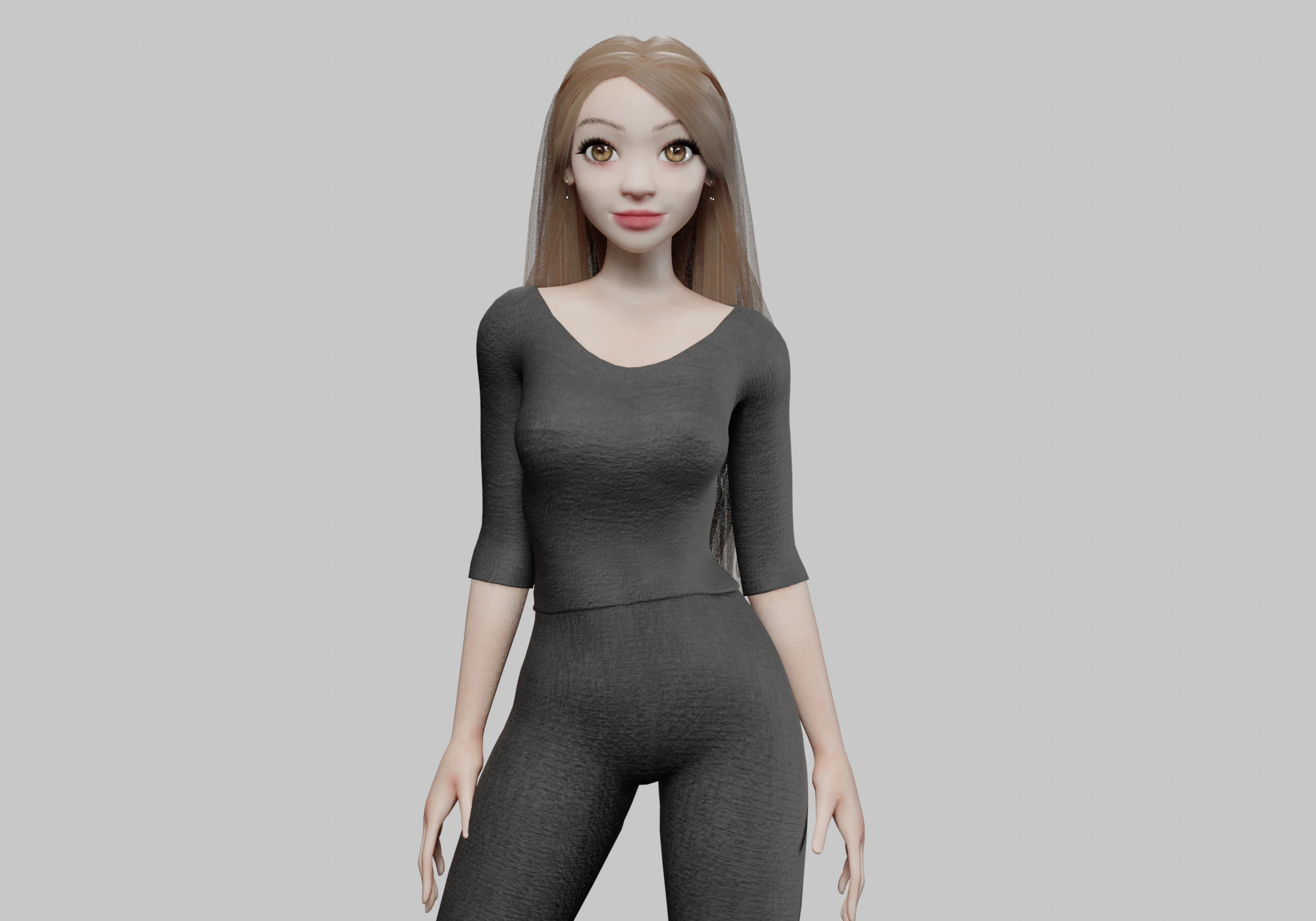 Basic cool woman V34990 3D Model .c4d .max .obj .3ds .fbx .stl .blend 