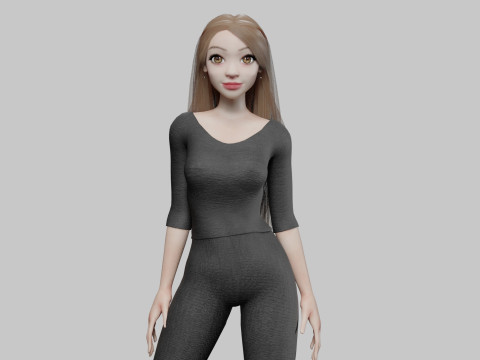 Basic cool woman V34990 3D Model