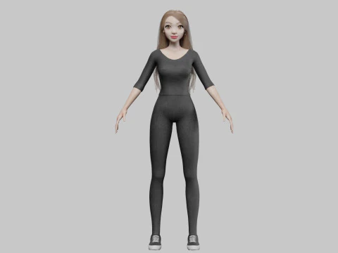 Basic cool woman V34990 3D Model