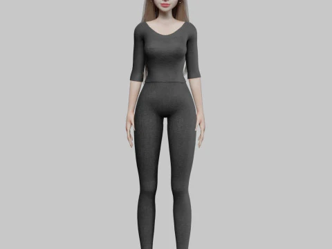 Basic cool woman V34990 3D Model