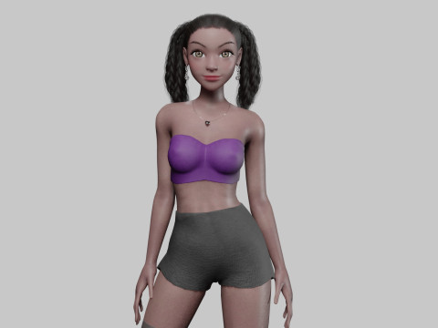 Basic cute Woman V35332 3D Model
