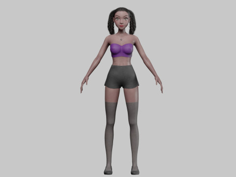 Basic cute Woman V35332 3D Model