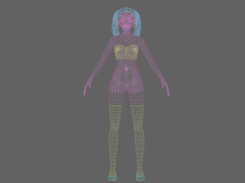 Basic cute Woman V35332 3D Model