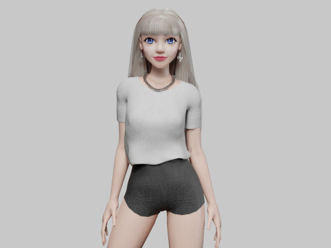 Basic sweet Woman V32326 3D Model