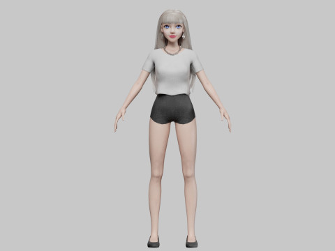 Basic sweet Woman V32326 Modèle 3D