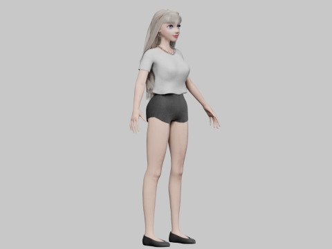 Basic sweet Woman V32326 Modèle 3D