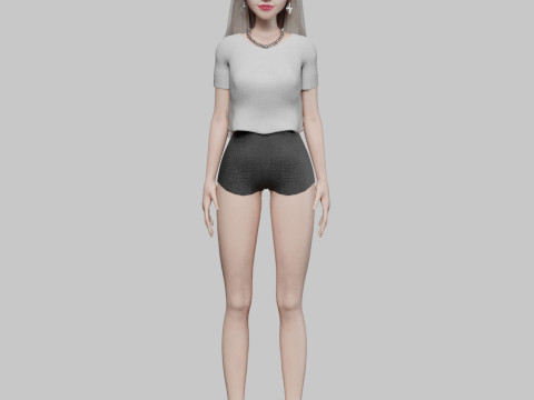 Basic sweet Woman V32326 Modèle 3D