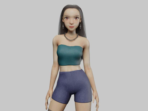 Bellissimo Basic Donna V30038 Modello 3D