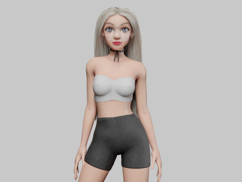 Beautiful cute Woman V27732 3D 모델