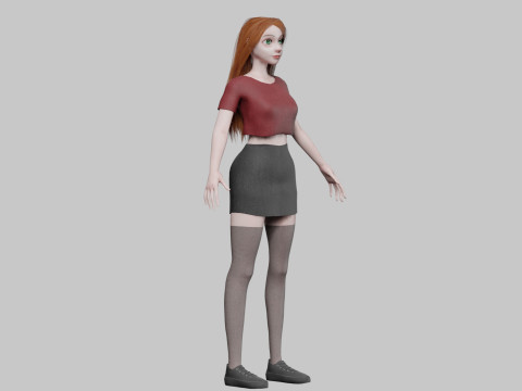 Cartoon cute Woman V33543 3D Модель