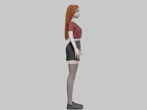 Cartoon cute Woman V33543 3D Модель