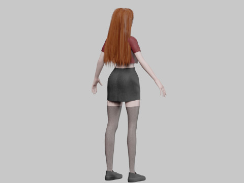Cartoon cute Woman V33543 3D Модель