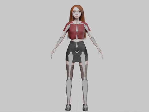 Cartoon cute Woman V33543 3D Модель