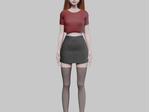 Cartoon cute Woman V33543 3D Модель