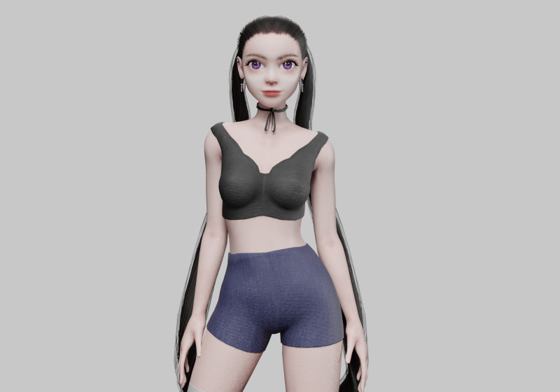 Cartoon Pretty Woman V26224 Modelo 3D .c4d .max .obj .3ds .fbx .stl .blend 