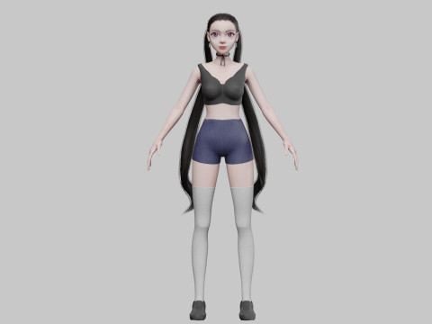Cartoon Pretty Woman V26224 Modelo 3D