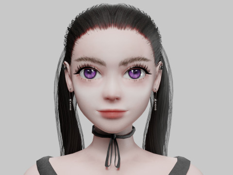 Cartoon Pretty Woman V26224 Modelo 3D