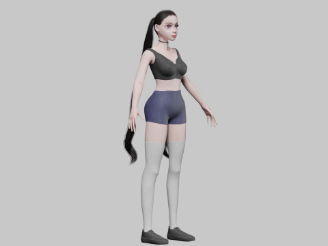 Cartoon Pretty Woman V26224 Modelo 3D
