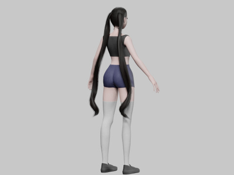 Cartoon Pretty Woman V26224 Modelo 3D