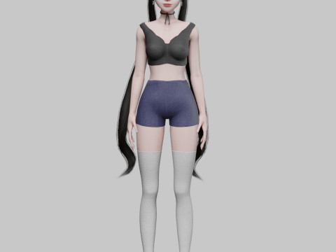 Cartoon Pretty Woman V26224 Modelo 3D
