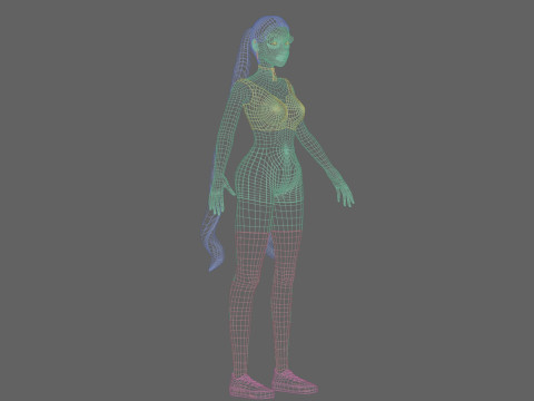Cartoon Pretty Woman V26224 Modelo 3D