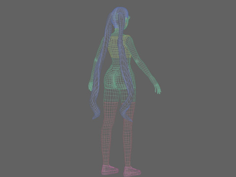 Cartoon Pretty Woman V26224 Modelo 3D