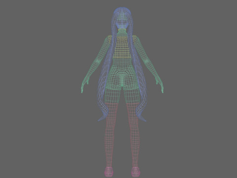 Cartoon Pretty Woman V26224 Modelo 3D