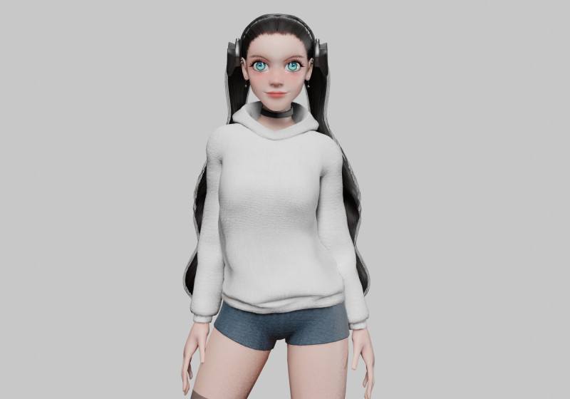 Classic cute Woman V28945 Modelo 3D .c4d .max .obj .3ds .fbx .stl .blend 