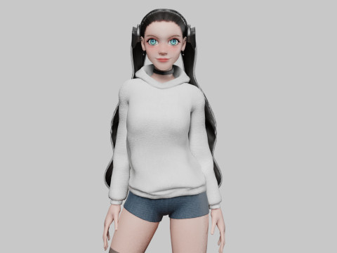 Classic cute Woman V28945 3D Model