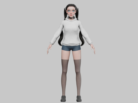 Classic cute Woman V28945 Modelo 3D