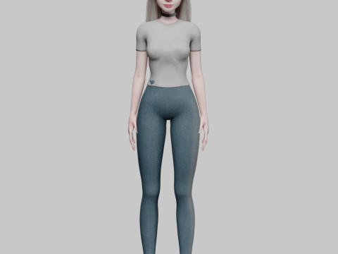 Cool Basic Woman V28402 3D Model