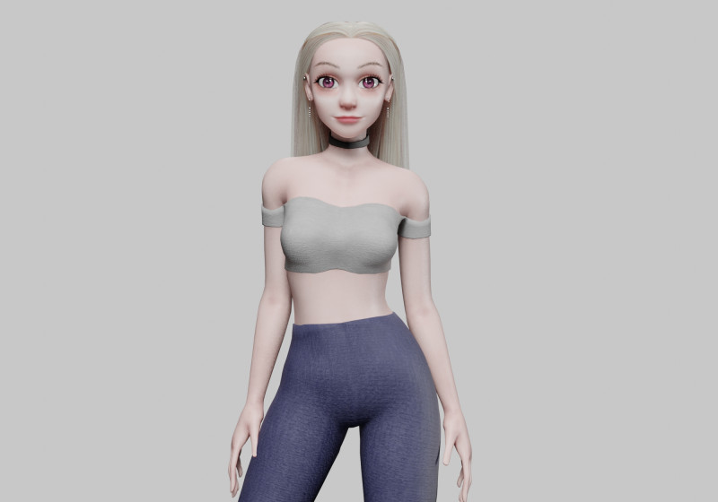 Cool cute Woman V28304 Modelo 3D .c4d .max .obj .3ds .fbx .stl .blend 