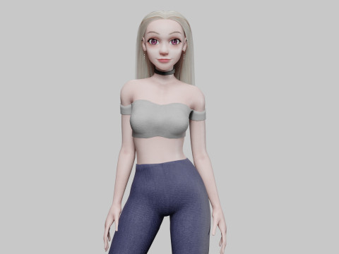Cool cute Woman V28304 3D Model