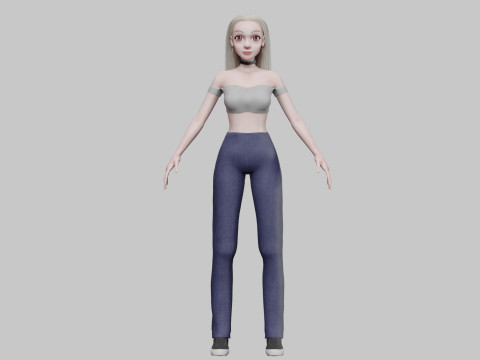 Cool cute Woman V28304 Modelo 3D