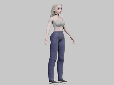 Cool cute Woman V28304 Modelo 3D