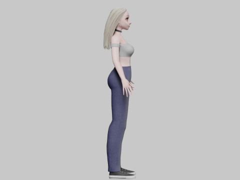 Cool cute Woman V28304 Modelo 3D