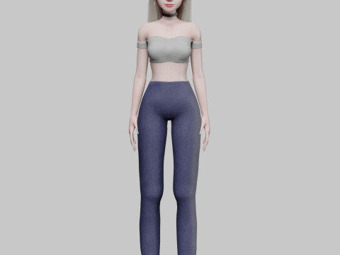 Cool cute Woman V28304 Modelo 3D