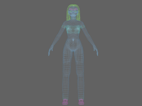 Cool cute Woman V28304 Modelo 3D