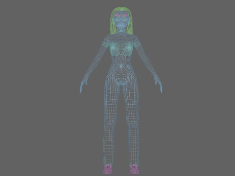 Cool cute Woman V28304 3D Model